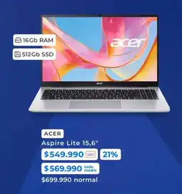 Paris Acer - aspire lite 15,6 oferta