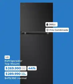 Paris Lg - refrigerador top mount oferta