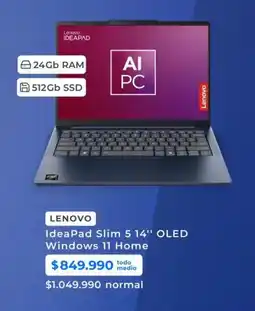 Paris Lenovo - ideapad slim 5 14 oled windows 11 home oferta