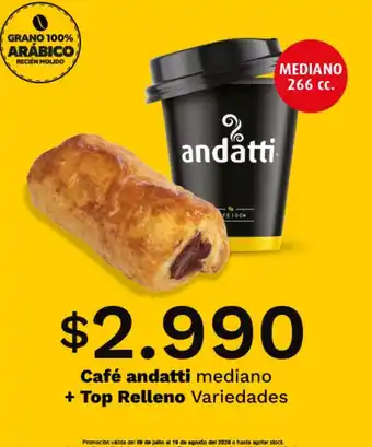 OXXO Cafe andatti mediano + top relleno oferta