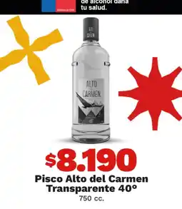 OXXO Carmen - pisco alto del transparente 40° oferta