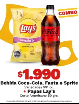 OXXO Lay's - bebida coca-cola, fanta o sprite + papas oferta