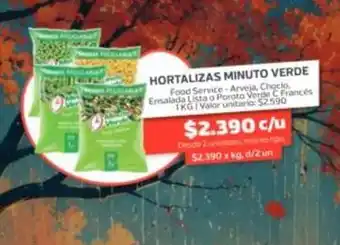 Super Ganga Valor - hortalizas minuto verde oferta