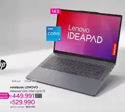 Ripley Lenovo - notebook ideapad slim intel core i5 oferta