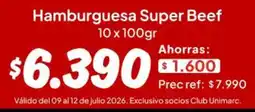 Unimarc Club - hamburguesa super beef oferta