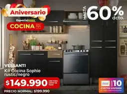 Easy Vessanti - kit'cocina sophie rustio/negro oferta
