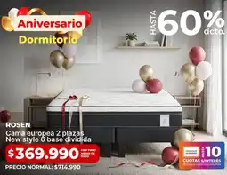 Easy Rosen - cama europea 2 plazas new style 6 base dividida oferta