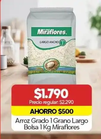 Miraflores - arroz grado 1 grano largo bolsa 1 kg