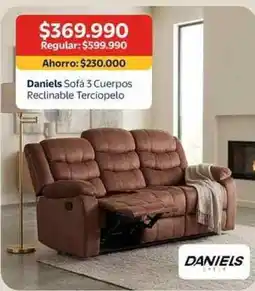 Lider Daniels sofa 3 cuerpos reclinable terciopelo oferta