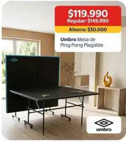 Lider Umbro - mesa de ping pong plegable oferta