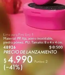 Oriflame Lima para pies 3 en 1 oferta