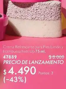 Oriflame Up - crema refrescante para pies limon y frambuesa feet oferta