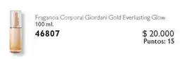 Oriflame Giordani - fragancia corporal gold everlasting glow oferta