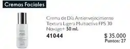 Oriflame Novage - crema de día antienvejecimiento textura ligera multiactiva fps 30 + oferta