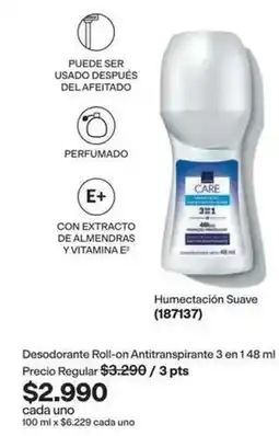 Avon Care+ - desodorante roll-on antitranspirante 3 en 1 oferta