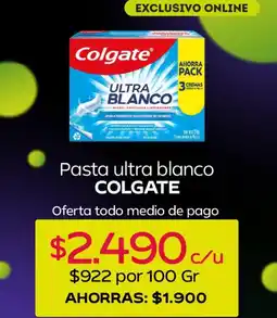 Tottus Colgate - pasta ultra blanco oferta
