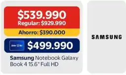 Lider Samsung - notebook galaxy book 4 15.6 full hd oferta