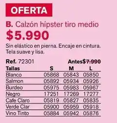 Leonisa Suave - calzon hipster tiro medio oferta