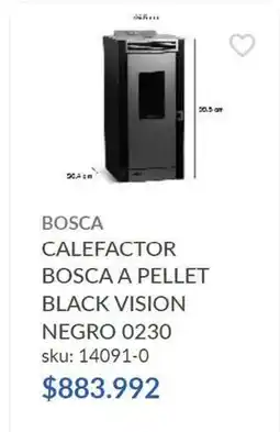 MCT Bosca - calefactor a pellet black vision negro oferta