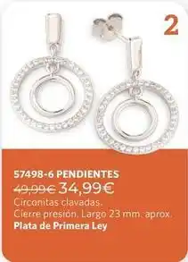 Cristian Lay Circonitas clavadas. cierre presion, largo 23 mm. aprox. plata de primera ley oferta