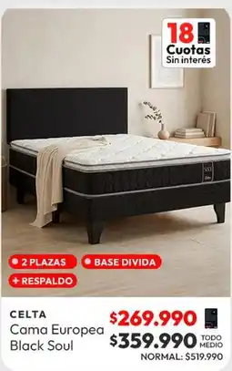 Abc Celta - cama europea black soul oferta