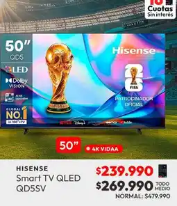 Abc Hisense - smart tv qled qd55v oferta