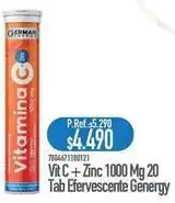 Nautica Vit c + zinc 1000 mg 20 tab efervescente genergy oferta
