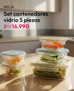 Falabella Set contenedores vidrio 5 piezas oferta