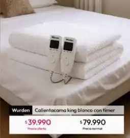 Linio Wurden - calientacama king blanco con timer oferta