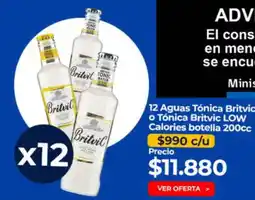 Supermercado Diez 12 aguas tónica britvic o tónica britvic low calories botella oferta