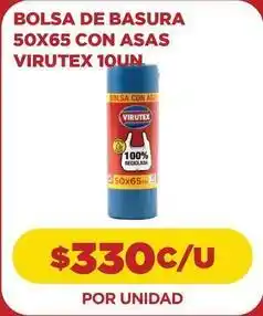 Comercial Castro Virutex - bolsa de basura 50x65 con asas oferta