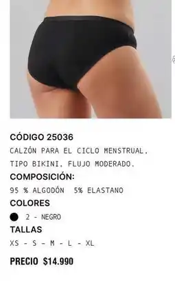 Flores Colgón rela el ciclo menstrual, tipo bikini, flujo mordeado, composicion oferta