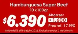 Unimarc Club - hamburguesa super beef oferta
