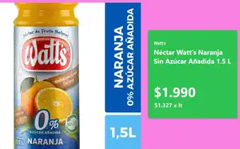 Néctar Watt's Naranja Sin Azúcar Añadida