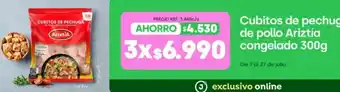 Cubitos de pechuga de pollo Ariztia congelado
