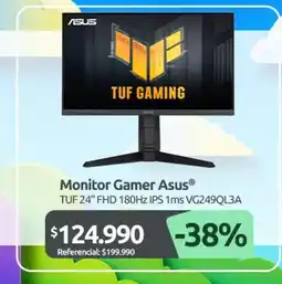 PC Factory Asus - monitor gamer oferta