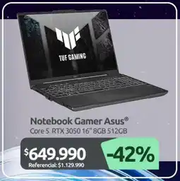 PC Factory Asus - notebook gamer oferta