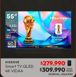 Abc Hisense - smart tv qled 4k vidaa oferta