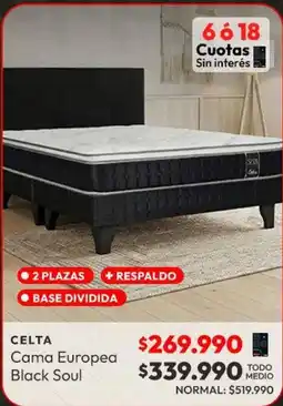 Abc Celta - cama europea black soul oferta
