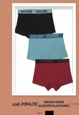 Kayser Tripack boxer algodon elasticado oferta