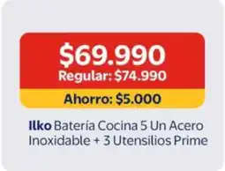 Lider Ilko - bateria cocina 5 un acero inoxidable + 3 utensilios prime oferta