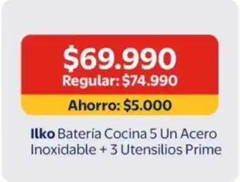 Ilko - bateria cocina 5 un acero inoxidable + 3 utensilios prime