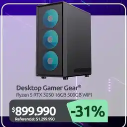 PC Factory Desktop gamer gear ryzen 5 rtx 3050 16gb 500gb wifi oferta