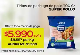 Tottus Súper pollo - tiritas de pechuga de pollo oferta