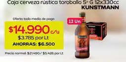 Tottus Kunstmann - caja cerveza rustica toroballo oferta
