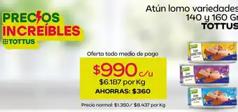 Tottus Tottus - atún lomo variedades oferta