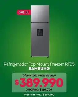 Tottus Samsung - refrigerador top mount freezer rt35 oferta