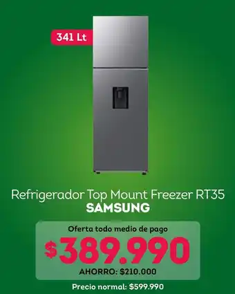 Samsung - refrigerador top mount freezer rt35