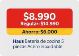 Lider Haus - bateria de cocina 5 piezas acero inoxidable oferta