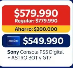 Lider Lider - consola ps5 digital + astro bot y gt7 oferta